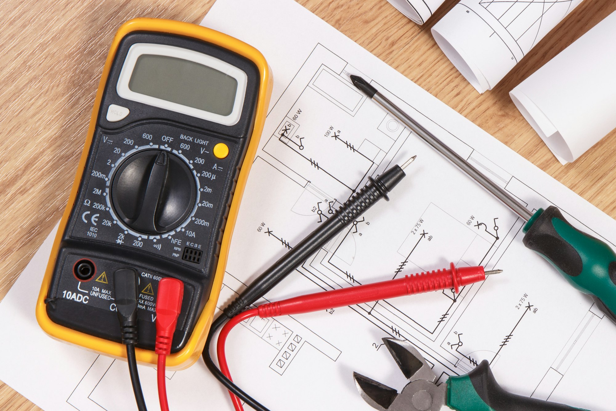 Electrical drawings multimeter for measurement in electrical installation.jpg